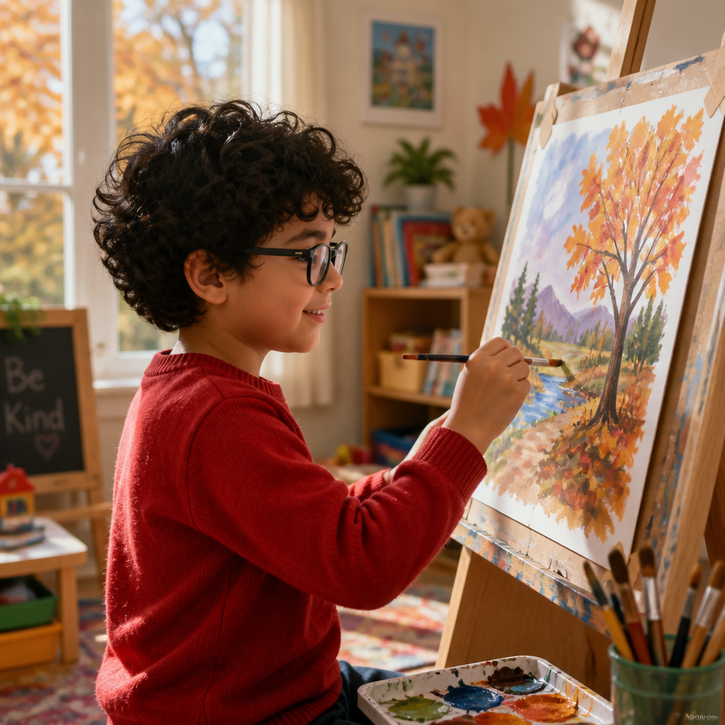 magnific a young boy with curly bl swqc8cql8e